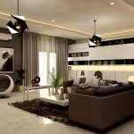 modern living room with a large sectional