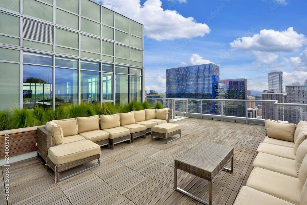 rooftop seating area