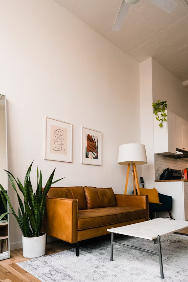 Living room with a couch and coffee table